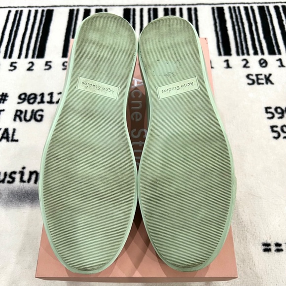 Acne Studios Adriana Metal Face Turn Up Sneaker - Sage / Misty Jade